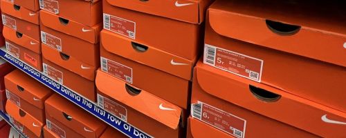 Nike shoe boxes in store