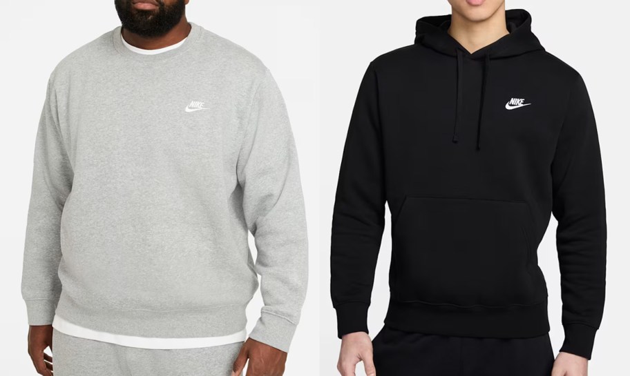 two men in grey and black nike sweatshirts