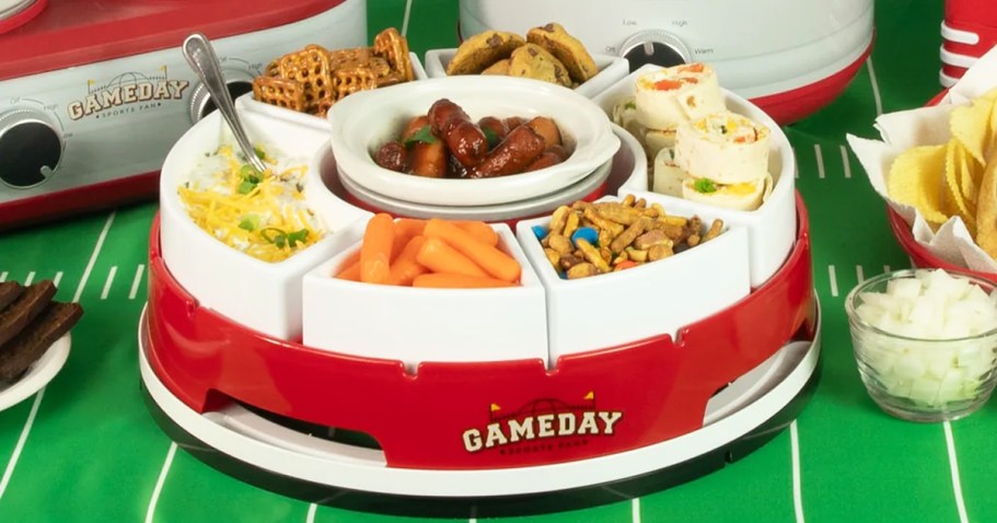 Lazy Susan Serving Set w/ Mini Slow Cooker Just $24.99 on Amazon (Perfect for Parties!)