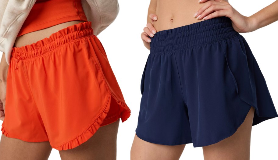 OFFLINE By Aerie 2 Ruffle Hot Stuff Short, OFFLINE By Aerie High Waisted 3 Butterfly Hem Hot Stuff Short