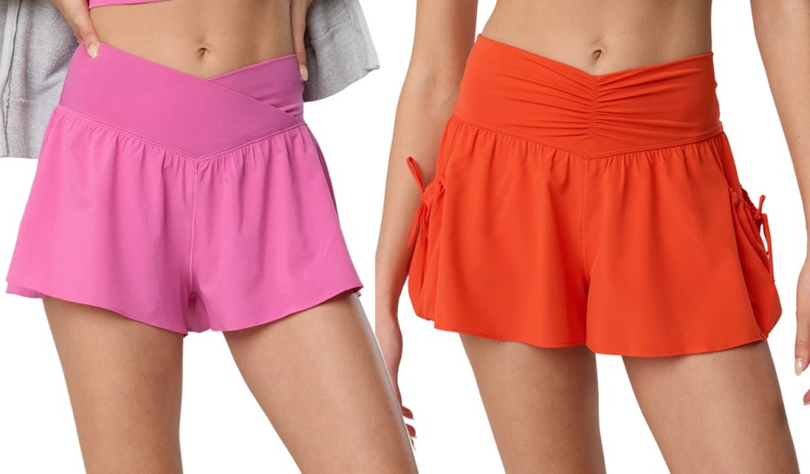 OFFLINE By Aerie Real Me Crossover Flowy Short, OFFLINE By Aerie Real Me Ruched Pocket Flowy Short