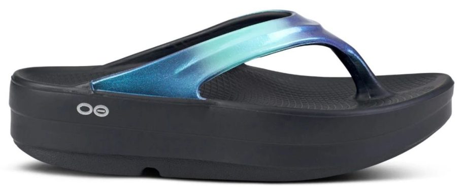 BLUE OOFOS SANDALS