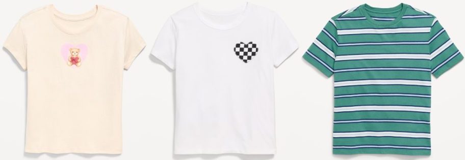 Stock images of 3 Old Navy Tees for Girls & Boys