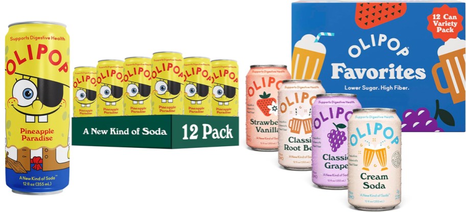 two cases of Olipop Sodas