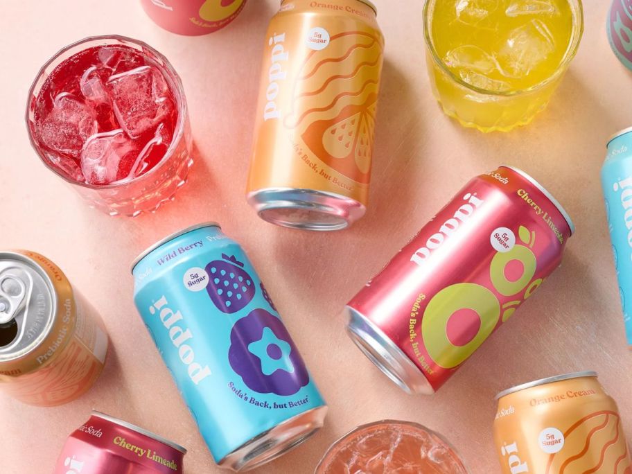 Poppi soda on top of the table