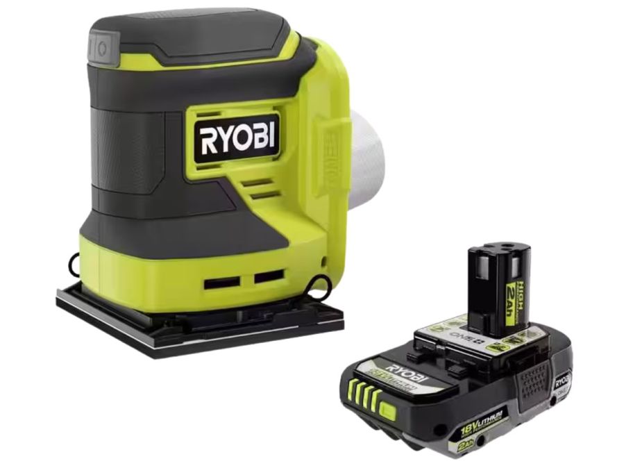 RYOBI ONE+ 18V Cordless 14 Sheet Sander w FREE 2.0 Ah HIGH PERFORMANCE Battery