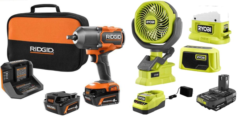 ridgid impact wrench and ryobi campers kit