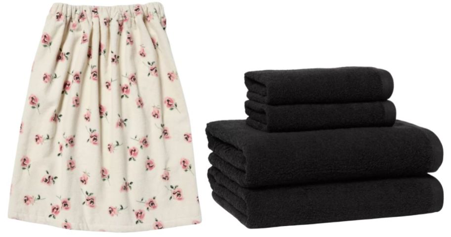 Room Essentials Dorm Body Wrap and Antimicrobial Assorted Bath & Hand Towel Set