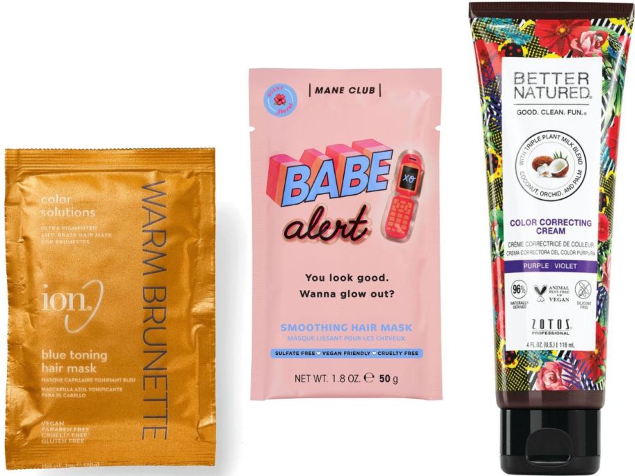 Stock images of 3 haircare products from Sally Beauty