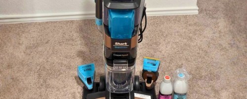 a shark vacuum cleaner in a living room