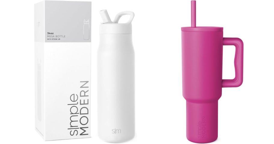 Simply modern tumblers in white and pink