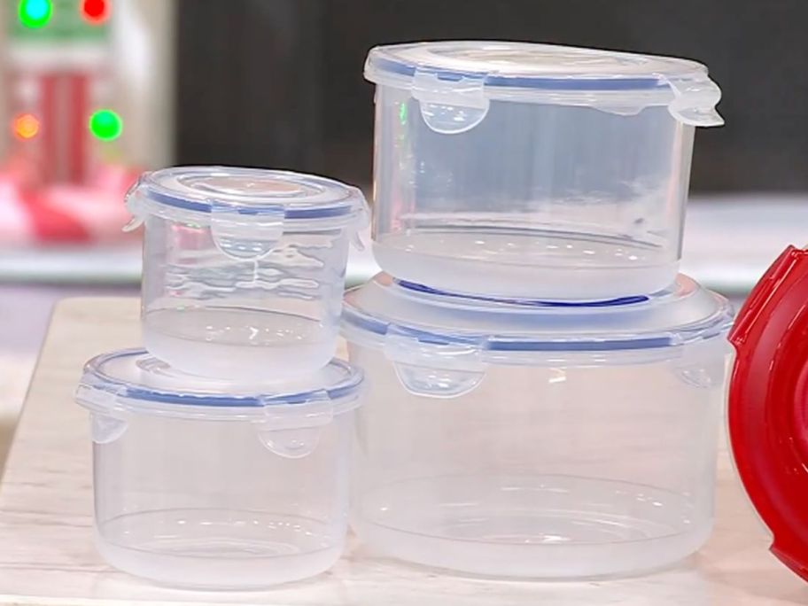 Stacking lock set on top of the table