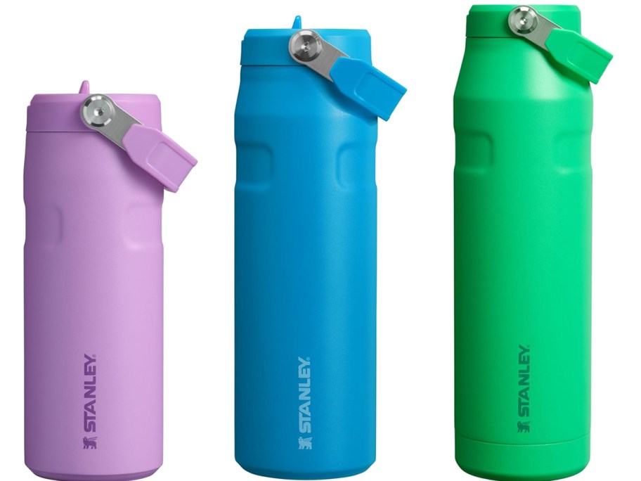 purple, blue, and green Stanley IceFlow Flip Straw 2.0 Water Bottles