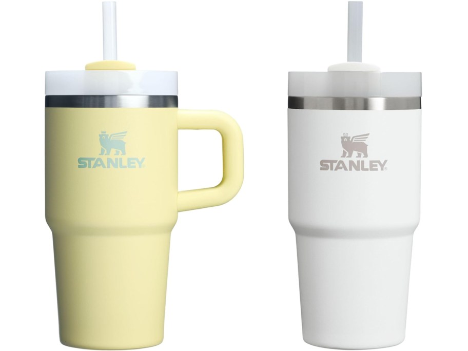 yellow and white mini stanley tumblers