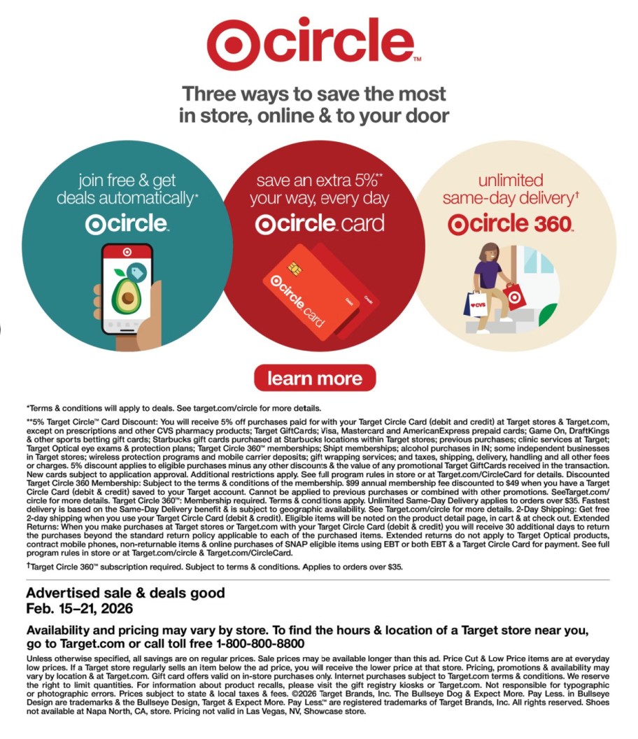 page from Target ad