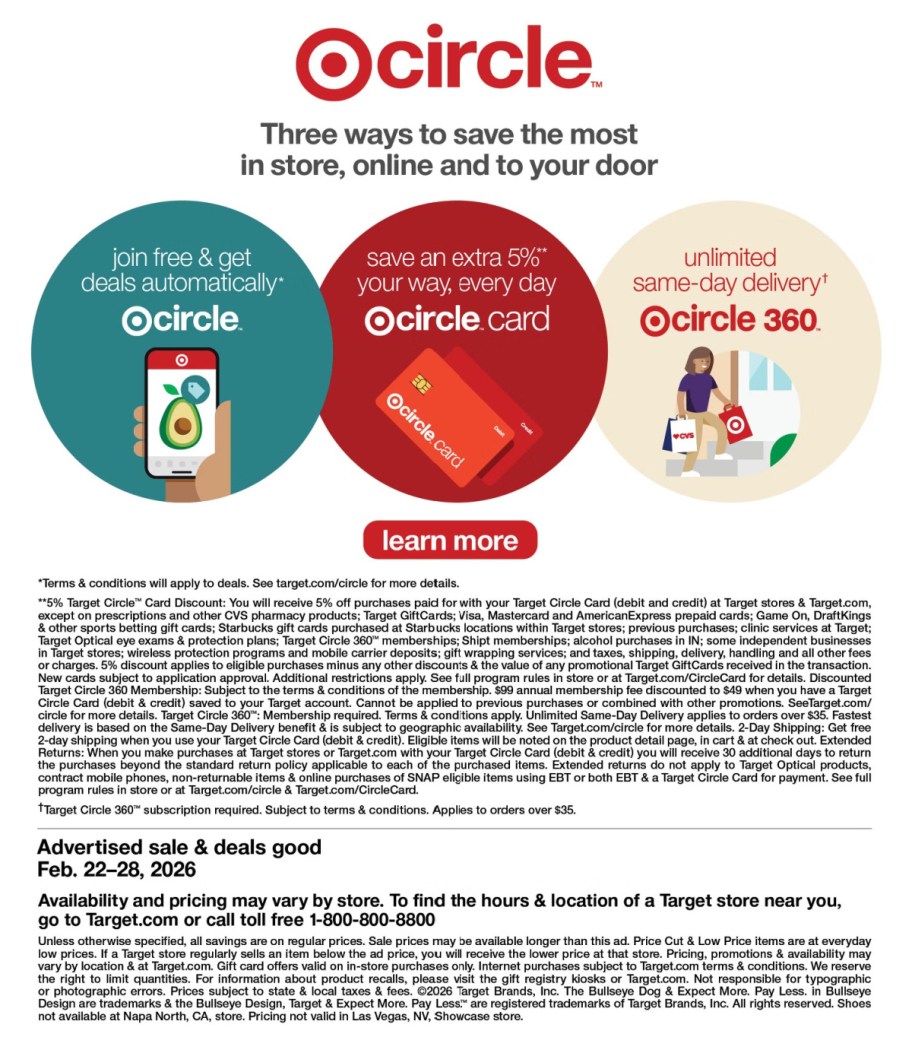 page from Target ad