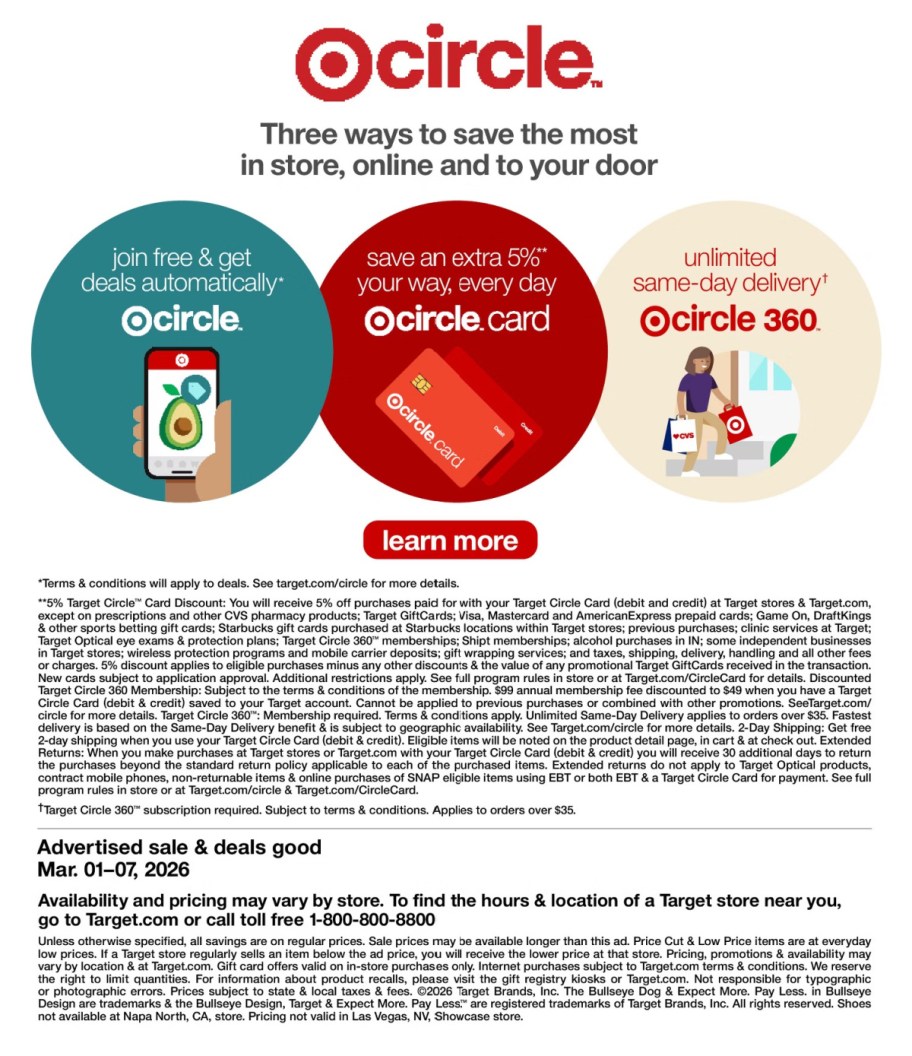 page from Target ad