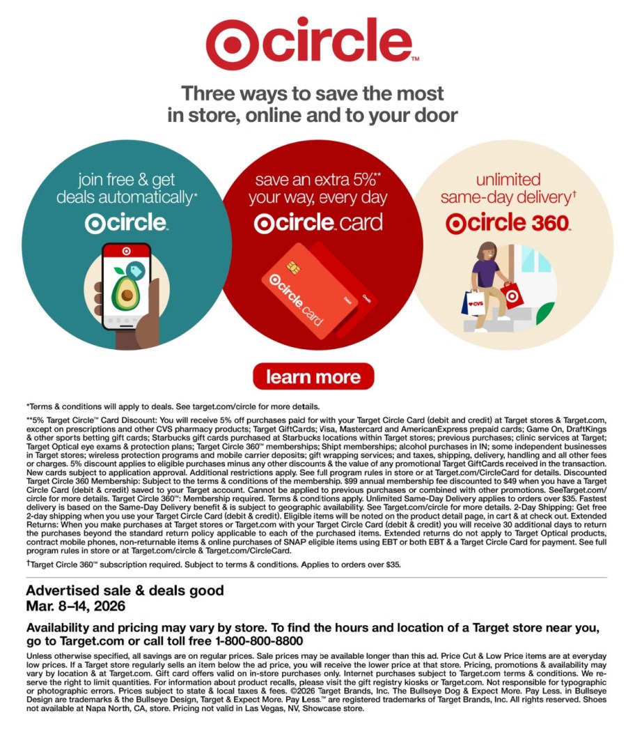 page from Target ad