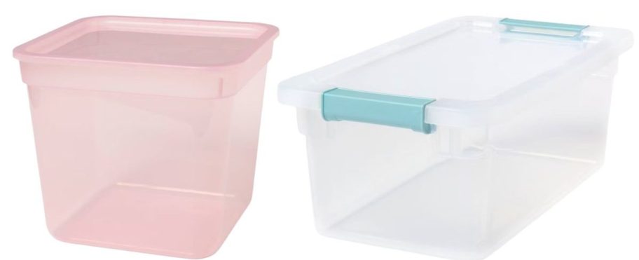 Pink and clear Target totes