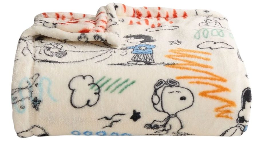 The Big One Peanuts Sketch Plush Throw Blanket