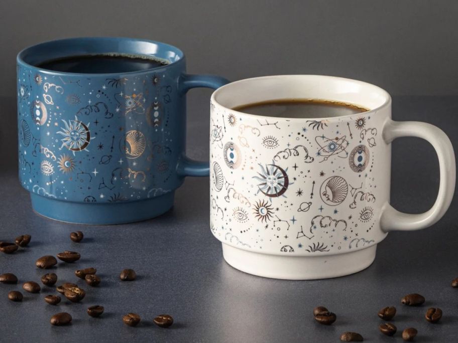 Thyme & Table Stacking Celestial Mugs 2-Pack on counter