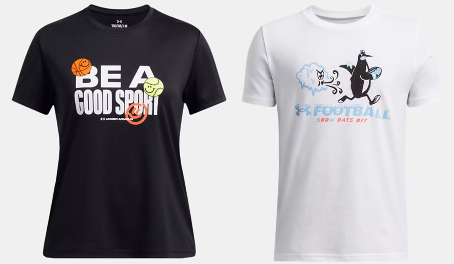 two under armour graphic tees