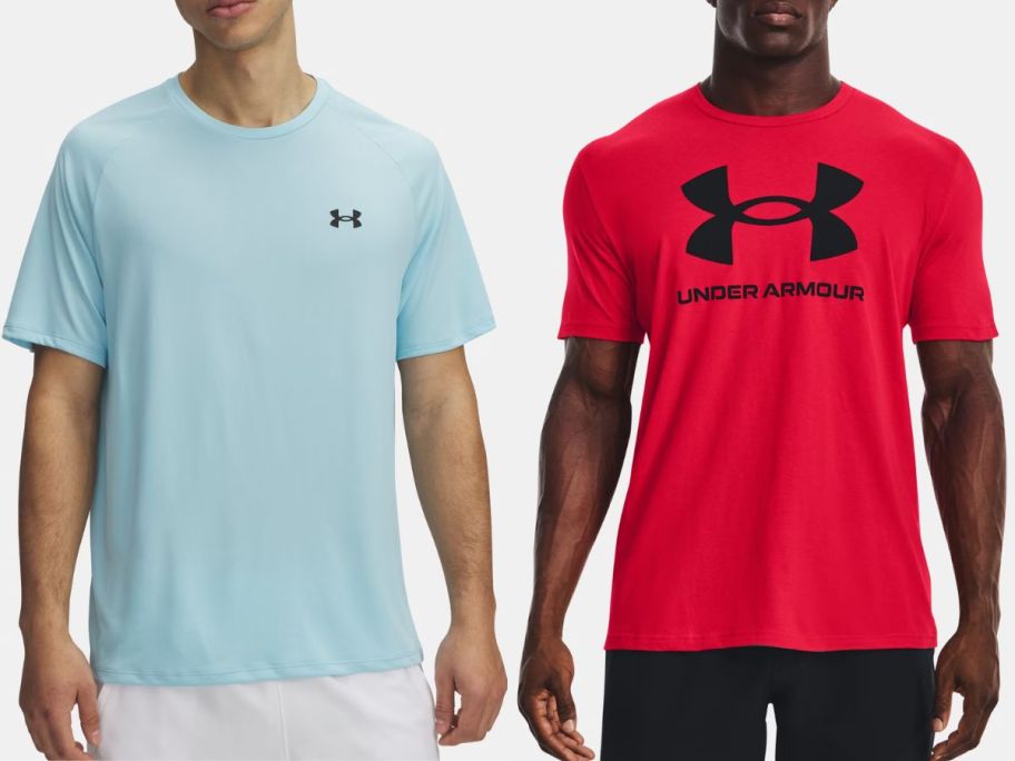 Stock images of two men wearing Under Armour T-Shirts