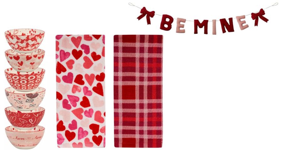 three different valentines day items 