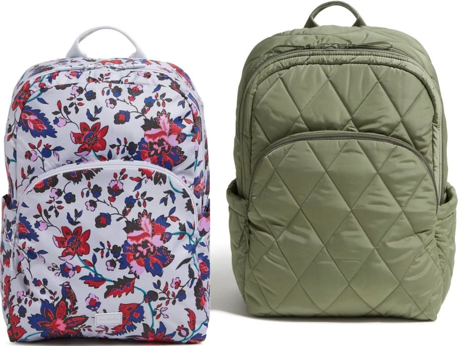 Stock images of two Vera Bradley backpacks