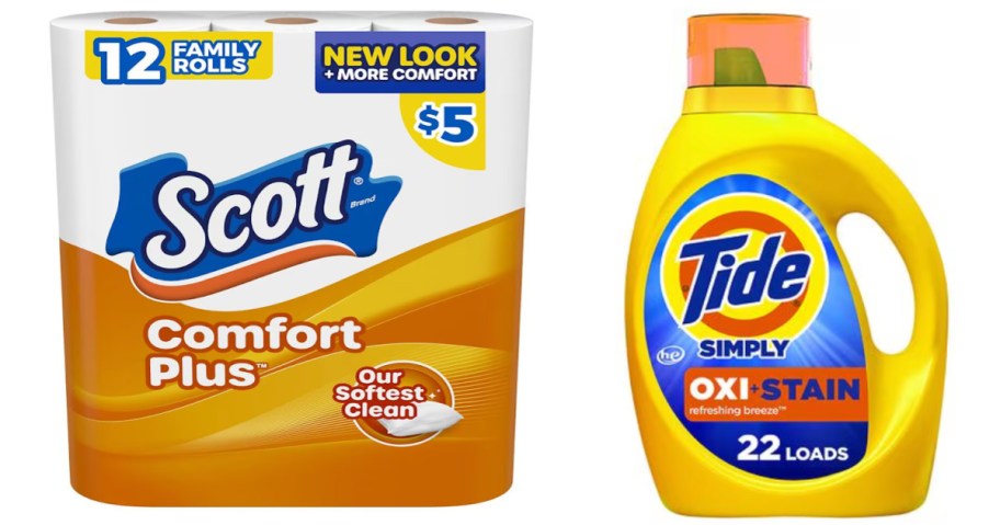 toilet paper and laundry detergent