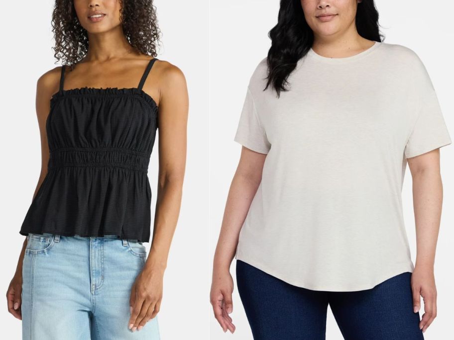 Woman wearing walmart tank and t-shirt