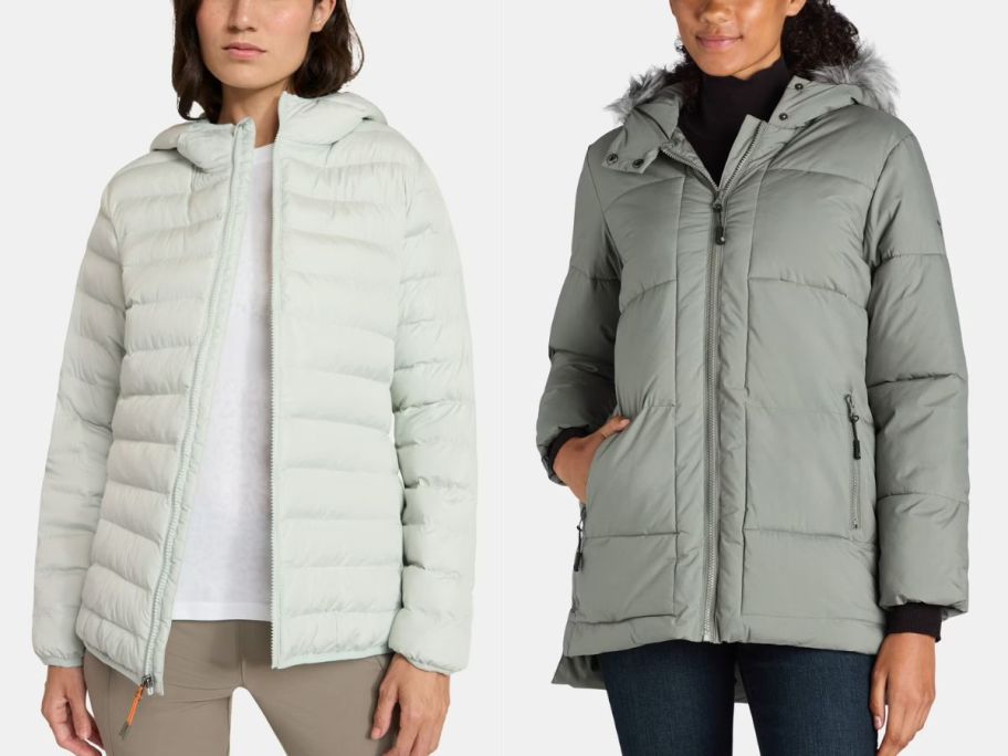stock image of two different walmart jackets in green 
