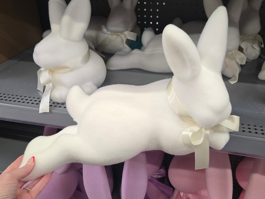 Way To Celebrate 10 Flocked Laying Bunny Tabletop Decoration