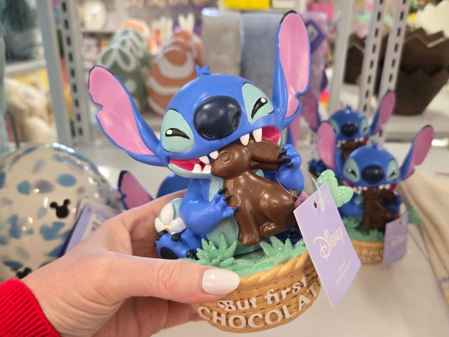 Way to Celebrate Easter Stitch Tabletop Figurine with a Chocolate Bunny