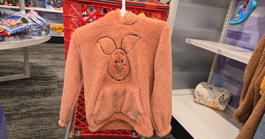 Winnie the Pooh piglet hoodie on a shopping cart