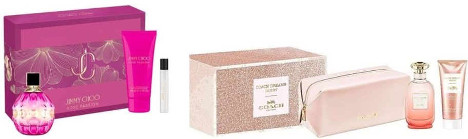Stoxk images of Jimmy Choo and Coach Perfume gift sets