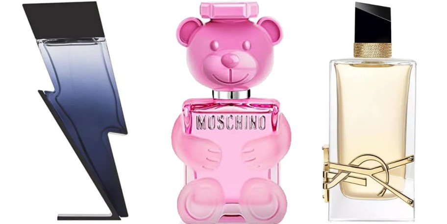 Carolina Herrera, Moschino, and Yves Saint Laurent perfumes