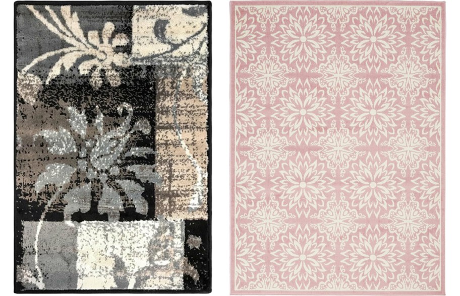 grey and pink area rugs