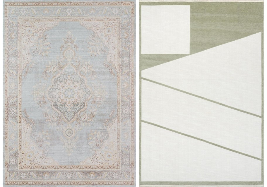 light blue and green area rugs