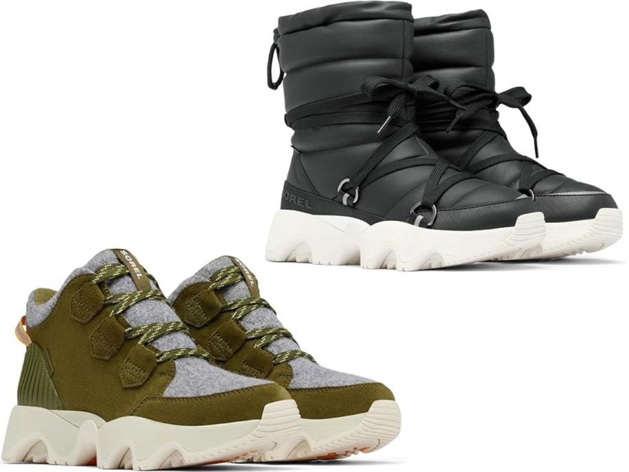 Stock images of two pairs of SOREL women's boots