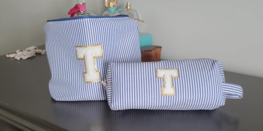 Personalized Initial Cosmetic Bag 2-Piece Set Just $6.99 on Amazon