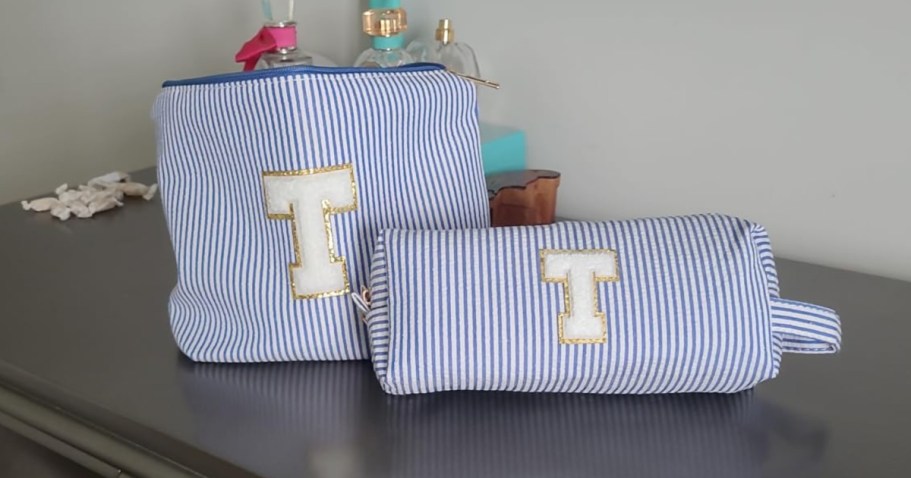 Personalized Initial Cosmetic Bag 2-Piece Set Just $6.99 on Amazon
