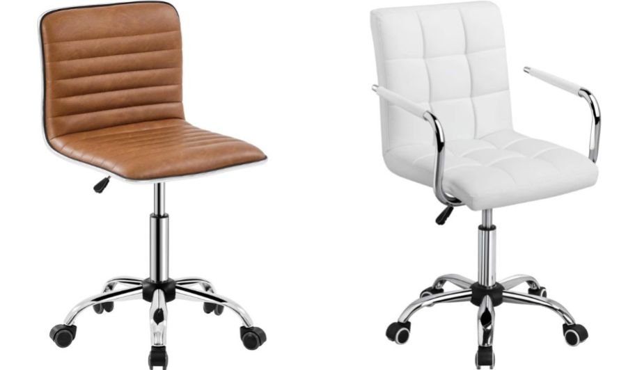 Yaheetech office chair in brown and white