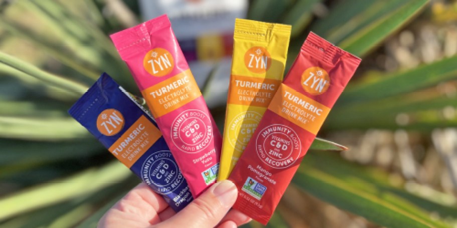 ZYN Turmeric Electrolyte Drink Mix 8-Count Variety Pack Just $14 Shipped on Amazon