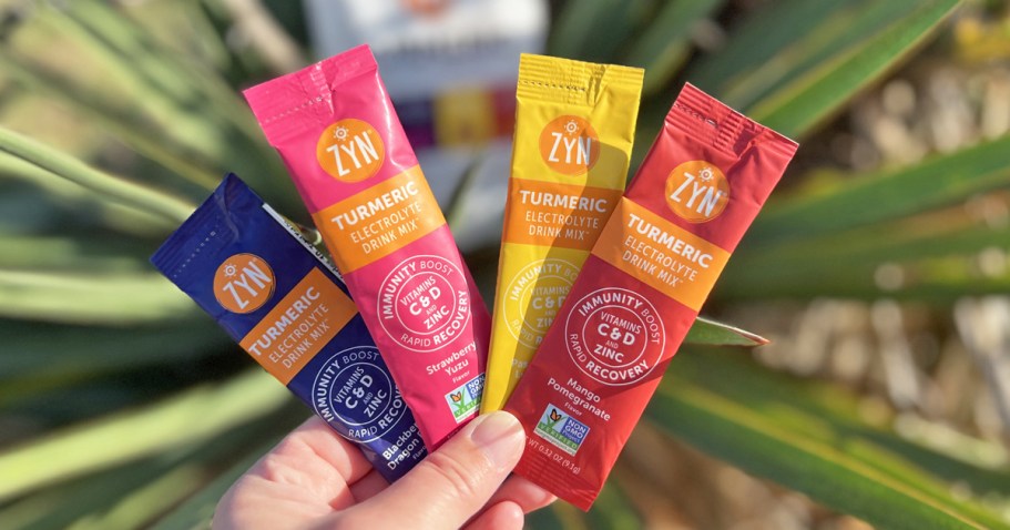 ZYN Turmeric Electrolyte Drink Mix 8-Count Variety Pack Just $14 Shipped on Amazon