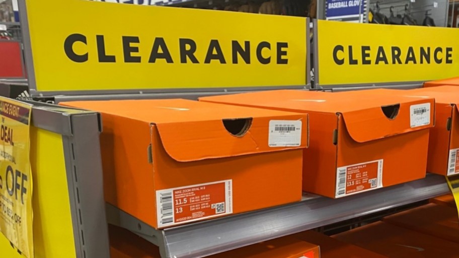 clearance shoe section at academy sports