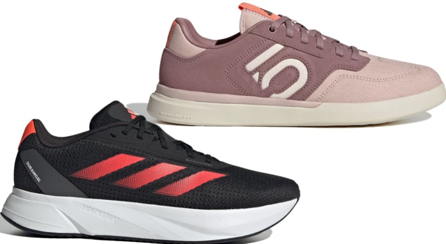 black and pink adidas sneakers