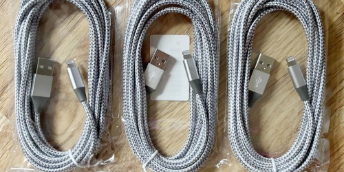 iPhone 10′ Lightning Charging Cables 3-Pack Just $3.99 on Amazon (Reg. $10)