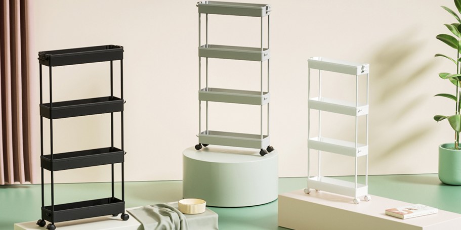 Slim 4-Tier Rolling Storage Cart Only $10 Shipped for Amazon Prime Members