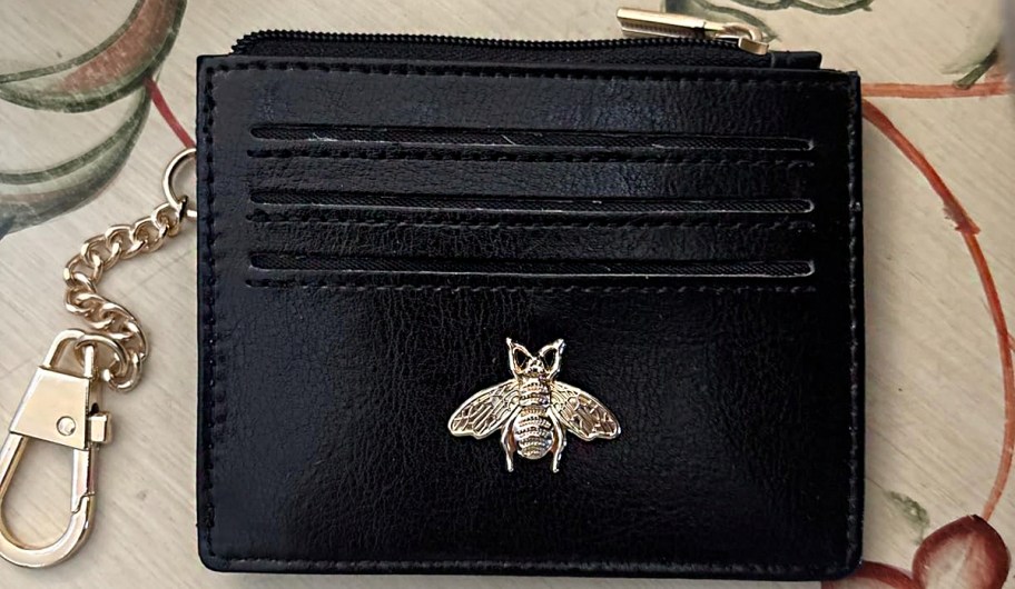 black bee wallet with keychain 